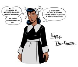 black_hair blueshift_(polmanning) dark_skin female_only femsub polmanning purification shrunken_irises super_hero thanksgiving