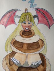 absurdres asphyxiation bondage breasts capcom coils daedra darkstalkers demon_girl disney femsub green_hair happy_trance hypnotic_eyes kaa kaa_eyes large_breasts long_hair maledom monster_girl morrigan_aensland open_mouth simple_background snake succubus sweat the_jungle_book traditional wings