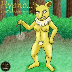  animated animated_gif bottomless breasts coin female_only femdom furry hypno nintendo nude ordeper_arts pendulum pokemon pokemon_(creature) short_hair text topless 