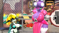 3d bare_breasts blonde_hair cleavage collar elf_ears eyelashes female_only femsub large_breasts mario_&amp;_luigi_(series) midna mushroom mushroom_girl nintendo nipples open_mouth pikachugamer52 pink_eyes princess_shroob robot shortstack source_filmmaker spiral_eyes super_mario_bros. team_fortress_2 tech_control the_legend_of_zelda thick_thighs watermark