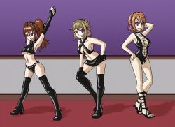  chloe_(unicorn_overlord) corruption evil_smile female_only femsub fran_(unicorn_overlord) happy_trance hypnotic_accessory mythkaz nina_(unicorn_overlord) purple_eyes tagme unicorn_overlord 
