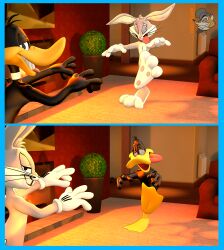 3d animal_ears animals_only beak bugs_bunny bunny_boy daffy_duck duck_boy footfellow furry gloves happy_trance hypnotic_hands looney_tunes male_only maledom malesub open_mouth smile spiral_eyes tagme tongue_out watermark zombie_walk