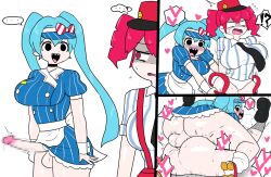  assertive_sub balls black_eyes blue_hair bow breasts censored choker clothed comic cuffs dress dress_lift drill_hair empty_eyes enigi09 erection eyebrows_visible_through_hair futanari futasub happy_trance hat heart humor hypnotized_rapist large_breasts long_hair looking_back mating_press mesmerizer_(vocaloid) miku_hatsune open_mouth panties penis precum red_eyes red_hair scared sex simple_background skirt smile socks speech_bubble sweat teto_kasane tie tongue tongue_out twintails undressing vocaloid white_background whitewash_eyes 