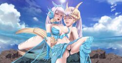  acier_silva black_clover femsub horns large_breasts long_hair mother_and_daughter noelle_silva outdoors purification the_amazing_gambit 