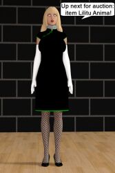 3d blonde_hair china_dress collar dialogue empty_eyes female_only femsub fishnets high_heels lilitu_anima_(oriana_anima) original solo standing standing_at_attention tech_control text theheckle