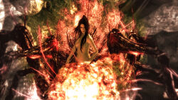 breasts chaos_witch_quelaag dark_souls edensnake_(manipper) femdom flame long_hair manip monster_girl red_hair topless