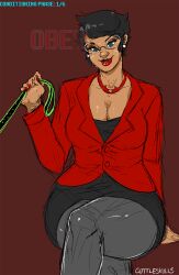  animated animated_gif breasts business_suit cuttleskulls femdom glasses homestuck jane_crocker large_breasts leash looking_at_viewer manip mirageoasis_(manipper) pov pov_sub seizure_warning subliminal text 