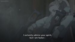 animated black_sclera blonde_hair blood breasts bunny_boy bunny_ears death eye_color_change femsub juuni_taisen large_breasts lipstick long_hair maledom malesub official red_eyes sound subtitled sword tagme taketasu_tsumita toshiko_inou usagi_(juuni_taisen) video