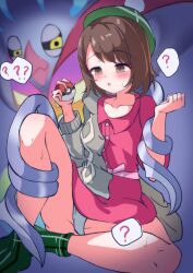 blush brown_hair clothed_exposure coils confused femsub gloria_(pokemon) malamar nintendo otama_ladle23 panties pokeball pokemon pokemon_(creature) pokemon_sword_and_shield pokemon_x_and_y short_hair 