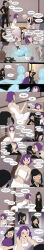  absurdres ahoge au_ra aware bed bedroom black_hair blue_eyes blush cat_girl character_request cherry_(edengpose) confused dialogue eden_(edengpose) english_text eye_color_change female_only femdom femsub final_fantasy final_fantasy_xiv ghost ghost_girl heart kneeling lying miqo'te original pink_hair possession purple_hair sitting sour_(lemonlaid) speech_bubble sword symbol tagme text weapon wholesome yuri 