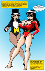 absurdres black_hair breast_expansion breasts crazycowproductions dc_comics dialogue genderswap goggles happy_trance lois_lane long_hair open_mouth plastic_man super_hero text tongue tongue_out transformation zatanna_zatara