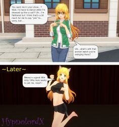 3d animal_ears bare_shoulders blonde_hair breasts cat_ears cat_girl cat_nap_(hypnolordx) cat_tail collar comic custom_maid_3d_2 dialogue empty_eyes female_only femsub glasses green_eyes happy_trance hypnolordx large_breasts long_hair open_mouth original pov smile tail text