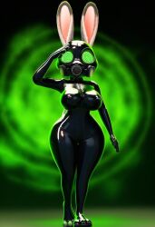  ai_art disney furry gas_mask judy_hopps saluting spiral_eyes tagme zootopia 