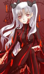 corruption fate/stay_night fate_(series) femsub red_eyes rin_tohsaka silver_hair smile thighhighs twintails