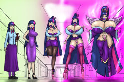  before_and_after bimbofication boots bradtanker3 breasts corruption equestria_girls femsub high_heels huge_breasts large_breasts leggings long_hair my_little_pony navel panties skirt straight-cut_bangs tattoo thong transformation twilight_sparkle wings 