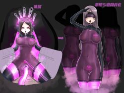  absurdres amigurumi barcode before_and_after black_hair blindfold bodysuit brain_injection breasts breath chair collar crotch_tattoo drone dronification drool electricity empty_eyes eye_roll face_paint female_only femsub gloves grey_background headphones japanese_text long_hair multiple_girls multiple_subs navel nipples open_mouth opera_gloves original pink_eyes pink_hair restrained saluting see-through sex_machine simple_background sitting spread_legs standing tech_control thigh_boots thighhighs tight_clothing tongue tongue_out vaginal 