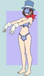  ace_attorney bare_shoulders barefoot brown_hair capcom collarbone dc_comics feet female_only femsub gloves hat katsiika midriff navel open_mouth scarf starro trucy_wright zombie_walk 