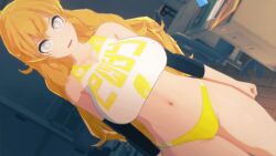  3d animated animated_eyes_only animated_gif austinrose78 blonde_hair breasts rwby spiral_eyes symbol_in_eyes tagme yang_xiao_long 