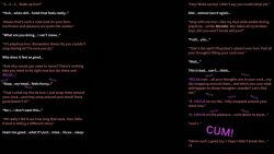 animated animated_gif belko breasts caption cleavage cum cum_on_breasts cumming_out_brain english_text femdom forced_orgasm huge_breasts hypnotic_breasts large_breasts malesub manip orgasm_command paizuri penis pink_hair pov pov_sub red_hair school_uniform smile text unknownn_(manipper)