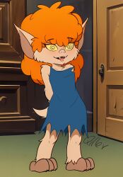  ai_art drool fangs femsub furry happy_trance open_mouth orange_hair qiller scooby-doo_(series) scooby-doo_and_the_ghoul_school sharp_teeth spiral_eyes tongue tongue_out torn_clothes werewolf winnie_werewolf 