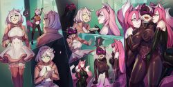 arya_(snowylight) elphelt_valentine femdom femsub guilty_gear hypnotic_accessory lairreverenteboladepelos long_hair mask pink_eyes pink_hair short_hair tagme white_hair