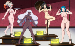  bare_breasts black_hair blue_hair breasts dark_skin display dlobo777 empty_eyes female_only femsub griselle_(pokemon) human_furniture hypnotic_paralysis jacinthe_(pokemon) lida_(pokemon) long_hair mable_(pokemon) mannequin multicolored_hair multiple_girls multiple_subs nintendo nipples nude pokemon pussy restrained short_hair statue surprised unhappy_trance white_hair white_skin 