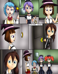 blue_hair comic empty_eyes femdom femsub happy_trance jerrydestrtoyer kai_(pieman754) kokoa_shuzen kurumu_kurono maid mizore_shirayuki multiple_girls original pendulum purple_hair red_hair rosario+vampire yukari_sendo
