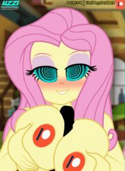  animated animated_gif blue_eyes blush bottomless breast_grab breasts censored cleavage collarbone equestria_girls eyelashes eyeshadow female_only femsub fluttershy happy_trance heavy_eyelids holding_breasts large_breasts long_hair looking_at_viewer my_little_pony nude paizuri penis pink_hair pov pov_dom sex signature spiral_eyes symbol_in_eyes topless uzzi-ponydubberx yellow_skin 