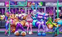 ahegao altered_common_sense animal_ears ass ass_expansion bimbofication brain_drain breast_expansion breasts bunny_girl clothed clothed_exposure cow_girl female_only femsub furry gloves happy_trance headphones heart_eyes high_heels hoodie huge_breasts hypnotic_audio jewelry lilithart lipstick makeup mouse_girl multiple_girls nipples original smile spiral_eyes symbol_in_eyes tattoo tech_control tiger_girl tongue tongue_out train transformation