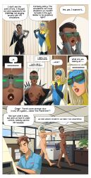 blonde_blazer blonde_hair comic coup&eacute; dina-m dispatch_(game) fembot femsub hypnotic_accessory mantra multiple_subs nude robert_robertson_iii super_hero tech_control visor zombie_walk