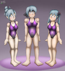  barefoot beruka blush breasts domedvortex empty_eyes expressionless feet female_only femsub fire_emblem fire_emblem_fates kana_(fire_emblem) midori_(fire_emblem) mother_and_daughter navel nintendo one-piece_swimsuit short_hair simple_background swimsuit 