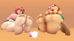 3d barefoot doki_doki_literature_club family_guy feet femsub foot_focus glowing_eyes lois_griffin open_mouth pocket_watch sayori_(doki_doki_literature_club) spiral_eyes