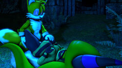  3d absurdres breasts cleavage collar femdom fox_boy furry green_hair happy_trance large_breasts long_hair malesub miles_tails_prower open_mouth pregnant pregnant_sex sonic_the_hedgehog_(series) sonicthebitch symbol_in_eyes zeena 