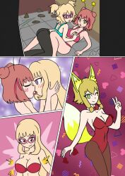  bappy_(hypnolandom) bra breast_expansion bunnysuit cagliostro celtie_(world_flipper) comic female_only femdom femsub fox_ears fox_girl fox_tail fu-ri_the_orb_mikanko granblue_fantasy kissing liling_(bluenayru) mythkaz original panties possession world_flipper yu-gi-oh! yuki_mishima yuri 