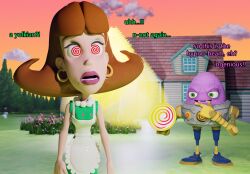 alien crash_bandicoot_(series) expressionless femsub hypno_beam hypnotic_accessory hypnotic_disc hypnotic_eyes jimmy_neutron_(series) judy_neutron maledom n._trance open_mouth red_eyes spiral_eyes symbol_in_eyes tech_control