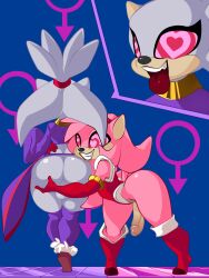  absurdres amy_rose ass ass_grab blaze_the_cat boots cat_girl corruption crossdressing furry gloves groping heart heart_eyes hedgehog_boy hedgehog_girl kaa_eyes lavenderrose long_hair male_only maledom malesub open_mouth opera_gloves penis pink_hair ring_eyes silver_the_hedgehog sonic_the_hedgehog sonic_the_hedgehog_(series) symbol_in_eyes transformation 