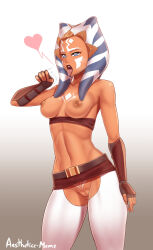  aestheticc-meme ahsoka_tano belted_skirt blue_eyes bottomless breasts collarbone drool erect_nipples female_only femsub heart heart_eyes miniskirt nude open_mouth opera_gloves pussy skirt small_breasts solo standing standing_at_attention star_wars symbol_in_eyes tattoo tentacles thighhighs togruta tongue tongue_out topless twintails 