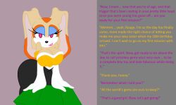  breasts bunny_girl caption cleavage cream_the_rabbit dragonboy618_(manipper) empty_eyes female_only femdom femsub furry large_breasts latex lipstick makeup manip rouge_the_bat sonic_the_hedgehog_(series) supersonicrulaa text 