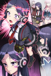 angry black_hair cleavage clothed dress empty_eyes femdom femsub hairpin hypnotized_hypnotist jacket long_hair maria_cadenzavna_eve open_mouth original pink_hair purple_eyes restrained school_uniform senki_zesshou_symphogear shoes shorts signature silver_hair skirt smile surprised tech_control tie uganda very_long_hair yukine_chris