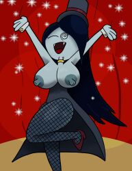 adventure_time alternate_costume black_hair breasts femsub fishnets happy_trance hat high_heels magician marceline spiral_eyes tcross vampire