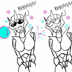 arcee bubble confused cyl4s dazed drool horns monochrome robot sketch sleeping spiral text transformers transformers_prime