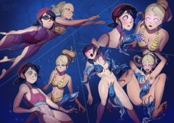 artist_request bikini bottomless bubble chloe_bourgeois comic femsub glowing_eyes kaa_eyes lairreverenteboladepelos marinette_dupain-cheng miraculous_ladybug multiple_girls multiple_subs nude sex squid swimsuit topless underwater underwear