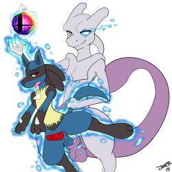  absurdres anal blush draconightdragon erection floating furry glowing glowing_eyes lucario male_only maledom malesub mewtwo nintendo penis pokemon pokemon_(creature) pokephilia psychic sex spiral_eyes symbol_in_eyes tongue tongue_out yaoi 
