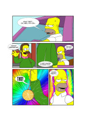brynhexx comic dazed drool homer_simpson male_only maledom malesub ned_flanders pendulum text the_simpsons