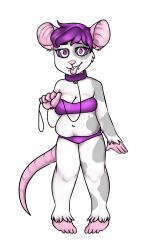 barefoot bbw chubby cleavage collar earrings fat furry happy_trance jewelry kaa_eyes leash makattack mouse_girl original piercing purple_hair short_hair tongue tongue_out