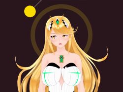  3d animated animated_gif blonde_hair dazed female_only femsub hair_ornament heavy_eyelids koikatsu! long_hair lunastra mythra_(xenoblade) nintendo swimsuit xenoblade_chronicles xenoblade_chronicles_2 yellow_eyes 