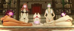 3d absurdres all_fours ass bikini breasts brown_hair cornelia_(fire_emblem) dochaunt dorothea_arnault edelgard_von_hresvelg evil_smile feet female_only femsub fire_emblem fire_emblem_three_houses glowing glowing_eyes green_hair hand_on_hip harem kneeling large_breasts long_hair looking_at_viewer multiple_girls multiple_subs nintendo orange_hair petra_macneary ponytail presenting purple_eyes purple_hair rhea_(fire_emblem_three_houses) smile tagme tongue tongue_out watermark white_hair