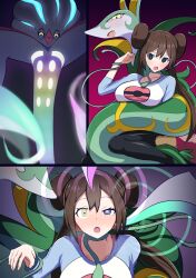  asymmetrical_eyelids brown_hair eye_color_change femsub heterochromia hypnotized_assistant malamar mega_malamar nintendo ozisann2889981 pokemon restrained rosa_(pokemon) serperior tagme tentacles 