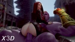   3d abs alien alien_boy altered_common_sense anal animated anus armpits ass bald black_widow bodysuit breasts clothed clothed_sex cowgirl_position femsub happy_trance huge_breasts large_ass maledom marvel_comics natasha_romanoff netorare red_hair sex sideboob tech_control thanos the_avengers torn_clothes vaginal video x3d