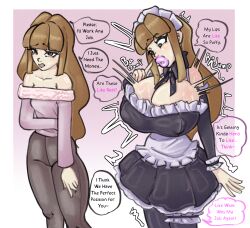  ass_expansion before_and_after bimbofication brain_drain breast_expansion confused female_only femsub lip_expansion lipstick maid moffin original 